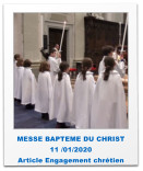 MESSE BAPTEME DU CHRIST  11 /01/2020 Article Engagement chrétien