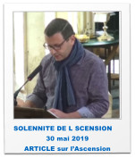 SOLENNITE DE L SCENSION 30 mai 2019 ARTICLE sur l’Ascension