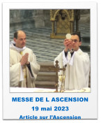 MESSE DE L ASCENSION   19 mai 2023 Article sur l’Ascension