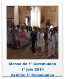Messe de 1° Communion  1° juin 2014 Article: 1° Communion