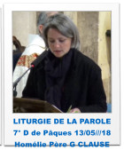 LITURGIE DE LA PAROLE 7° D de Pâques 13/05///18 Homélie Père G CLAUSE