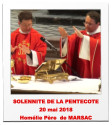 SOLENNITE DE LA PENTECOTE 20 mai 2018  Homélie Père  de MARSAC