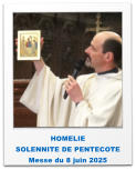 HOMELIE SOLENNITE DE PENTECOTE Messe du 8 juin 2025